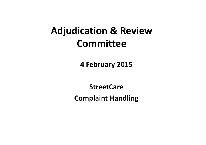 adjudication review committee