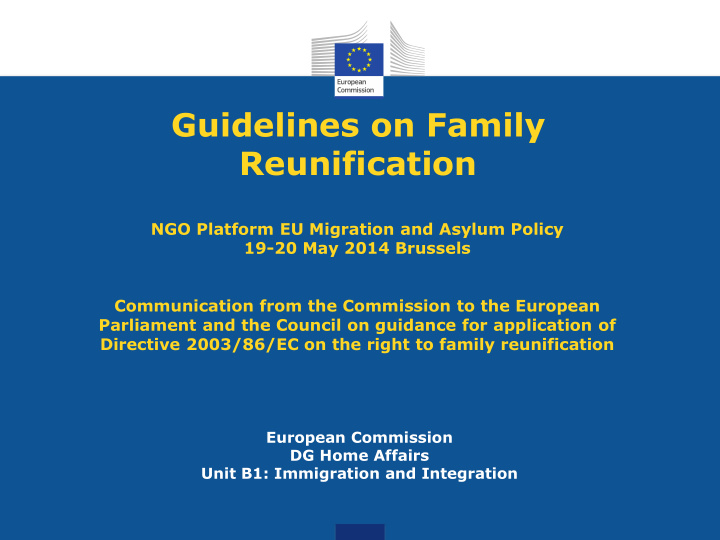 guidelines on family reunification