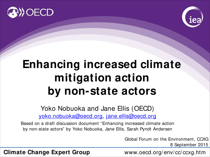 enhancing increased climate mitigation action by non