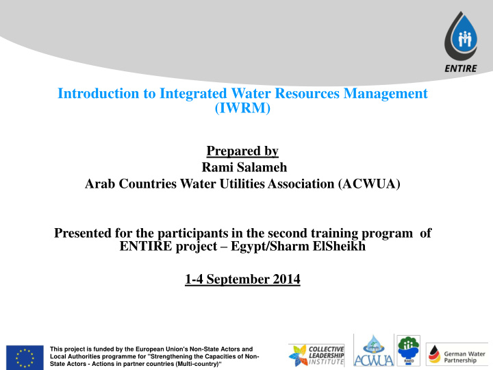 introduction to integrated water resources management