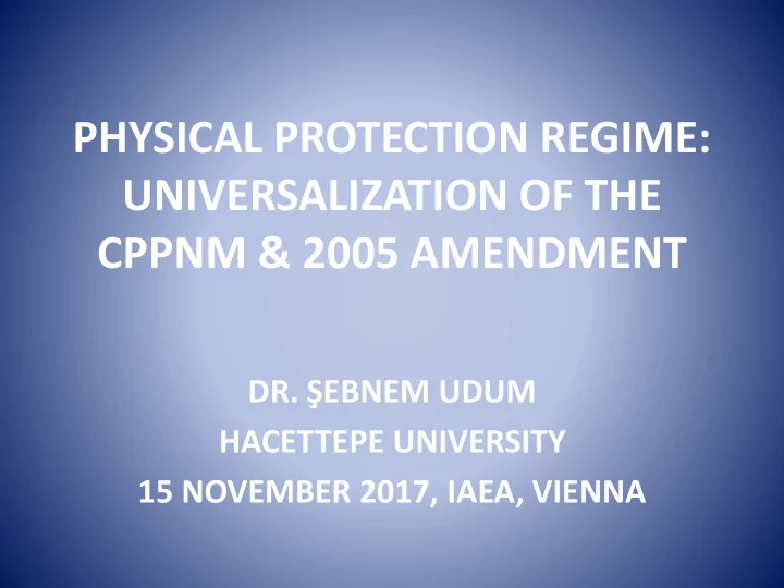 physical protection regime