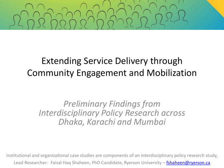 extending service delivery through community engagement