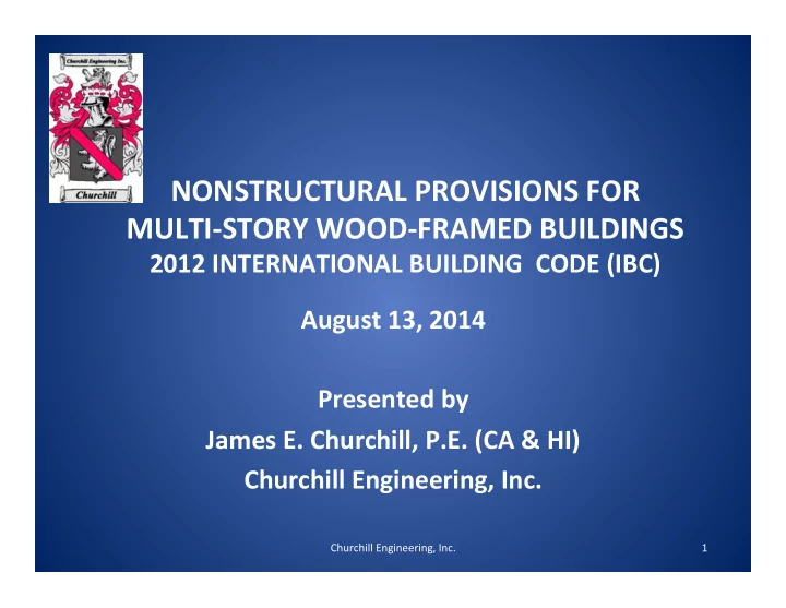nonstructural provisions for multi0story wood0framed