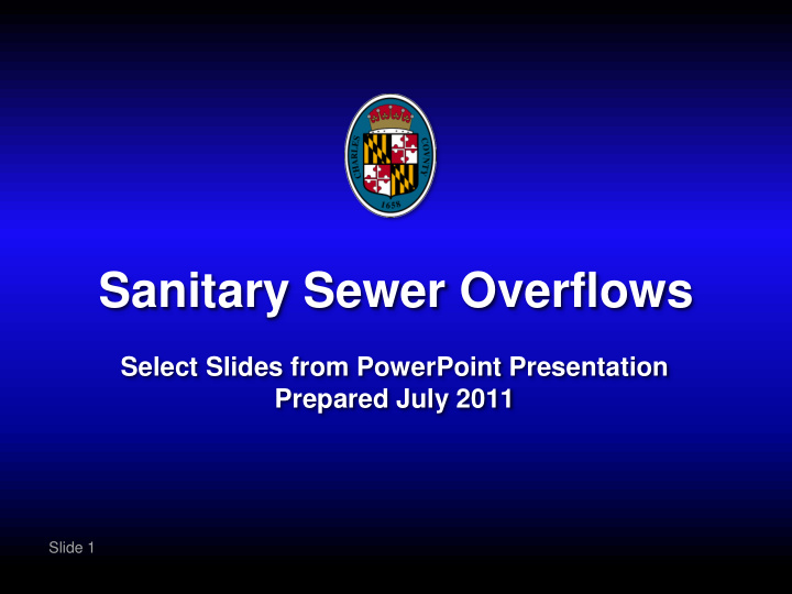 sanitary sewer overflows