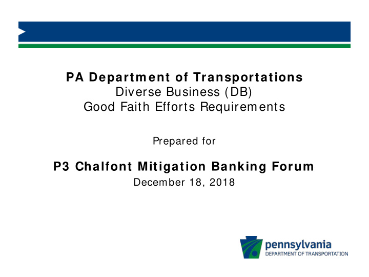 pa departm ent of transportations diverse business db