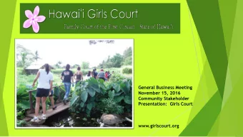 Presentation: Girls Court  www.girlscourt.org  Common  Characteristics - Mental Health Diagnosis  -