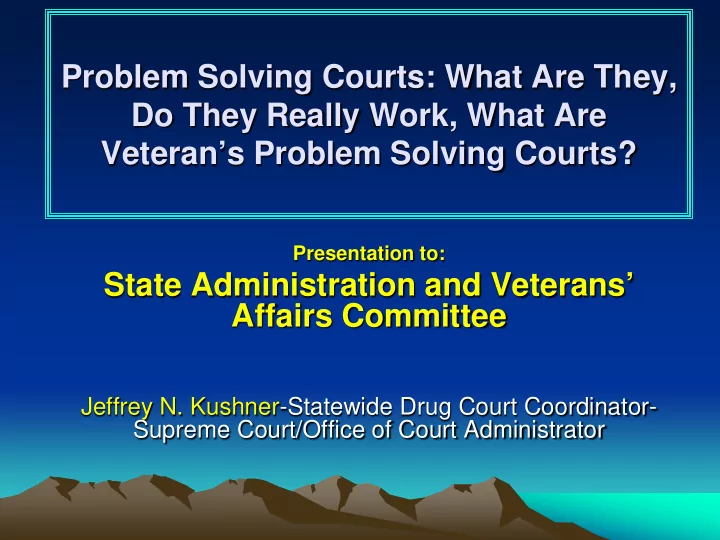 problem solving courts what are they do they really work