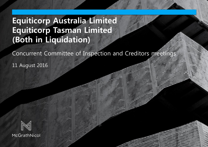 equiticorp australia limited equiticorp tasman limited