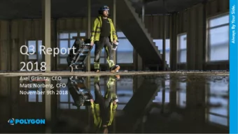 Financial Highlights Continuous Progress  EUR million  Q3  Q1-Q3  2018  2017  Diff  2018  2017