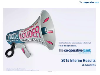 2015 Interim Results  20 August 2015  Agenda  1)  Introduction  Dennis Holt  2)  CEO update  Niall