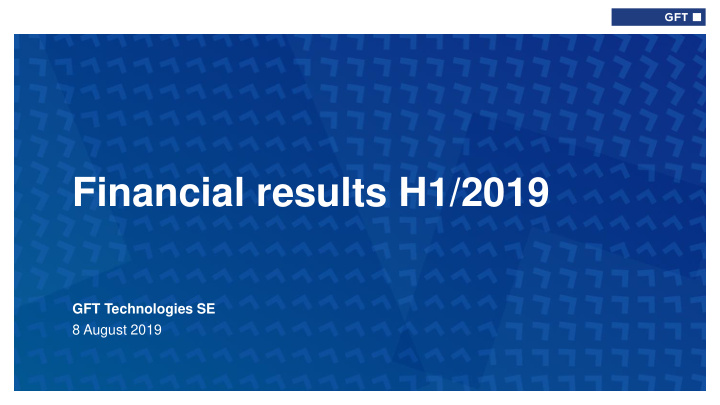 financial results h1 2019