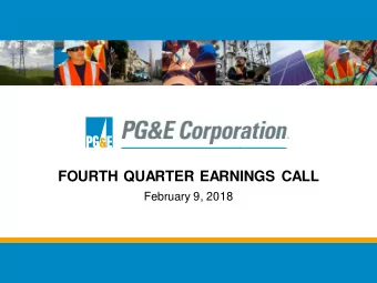 FOURTH QUARTER EARNINGS CALL  February 9, 2018  Forward Looking Statements  This slide presentation