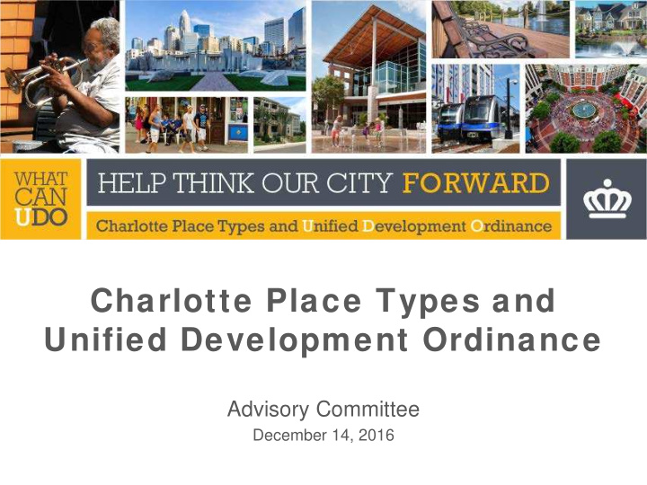 charlotte place types and unified development ordinance
