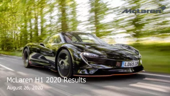 McLaren H1 2020 Results  August 26, 2020  2 |  McLaren H1 2020 Results H1 2020  Impact on Group