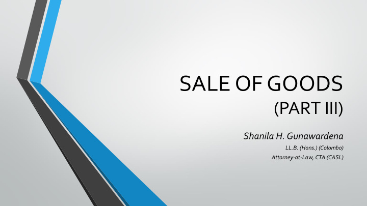 sale of goods