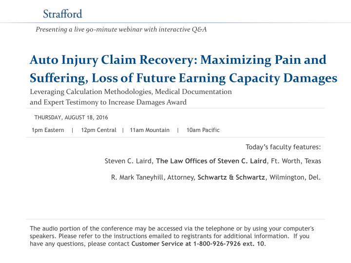 auto injury claim recovery maximizing pain and suffering