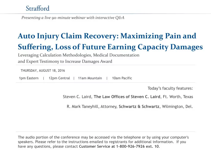 auto injury claim recovery maximizing pain and suffering