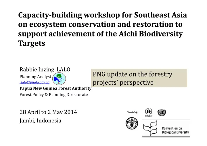 capacity building workshop for southeast asia on