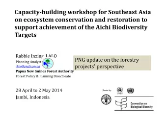 Capacity-building workshop for Southeast Asia  on ecosystem conservation and restoration to