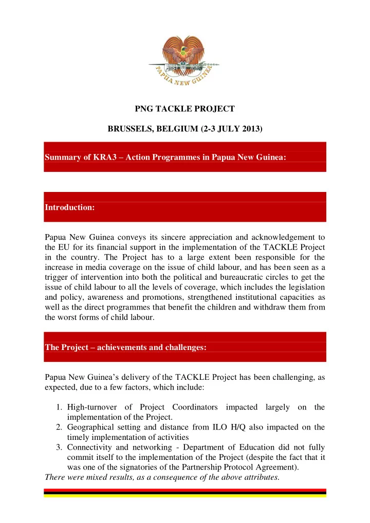 png tackle project brussels belgium 2 3 july 2013