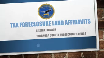 LAND AFFIDAVITS  LAND AFFIDAVITS CONSIST OF THREE MAIN SECTIONS CONCERNING THE STATUS OF THE