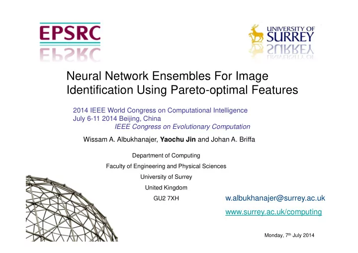 neural network ensembles for image identification using