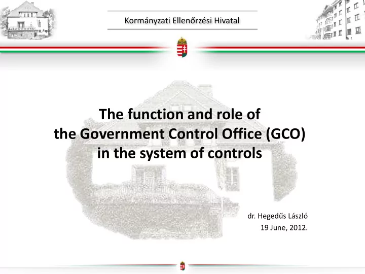 the function and role of the government control office