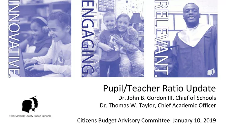 pupil teacher ratio update