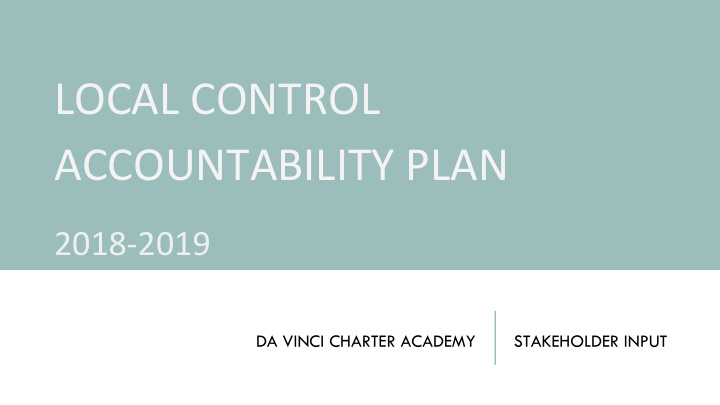 local control accountability plan