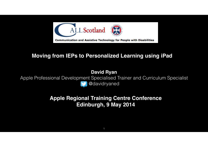 moving from ieps to personalized learning using ipad