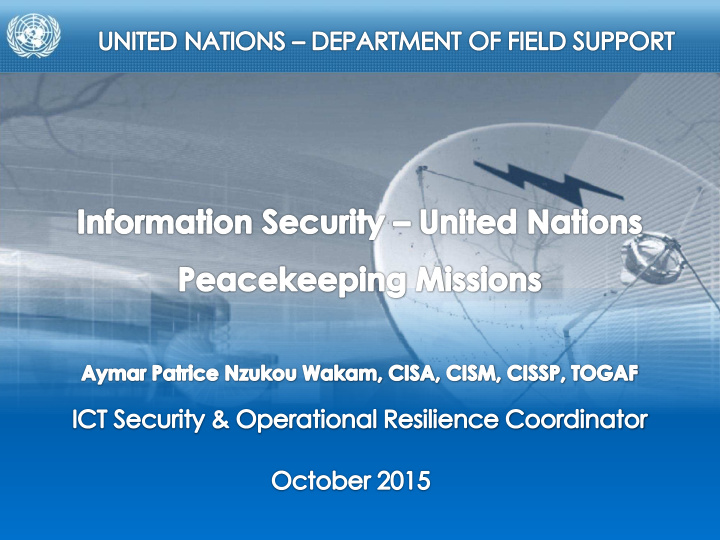 ict security peacekeeping operations