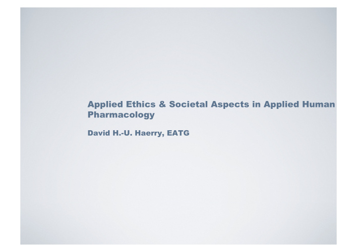applied ethics societal aspects in applied human
