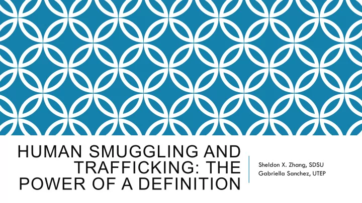 human smuggling and trafficking the