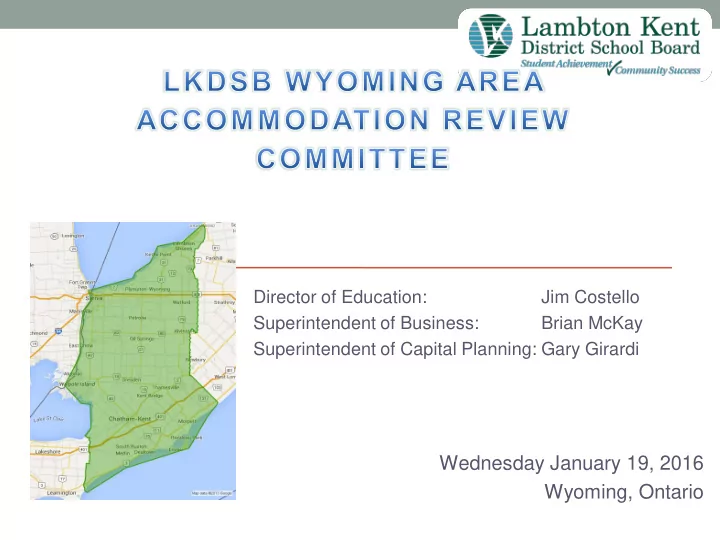 director of education jim costello superintendent of