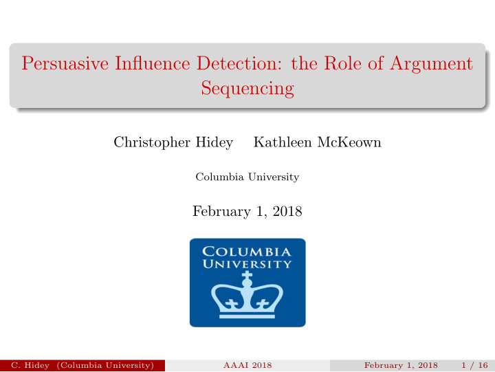 persuasive influence detection the role of argument