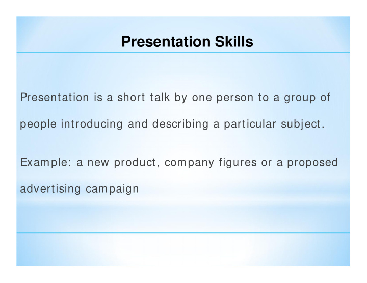 presentation skills