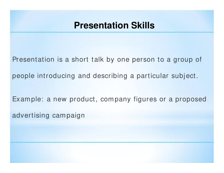presentation skills