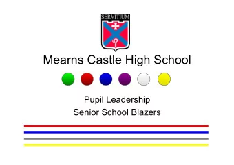 Mearns Castle High School  Pupil Leadership  Senior School Blazers  S5&amp;6 Blazer  The body