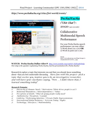 cha  Pech  chaKuch (Chit Chat) : 20x20 (400 seconds)  Collaborative  Multimodal Speech