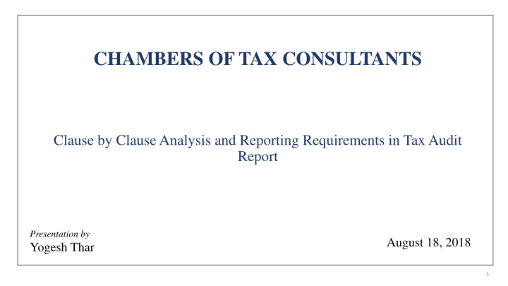 chambers of tax consultants