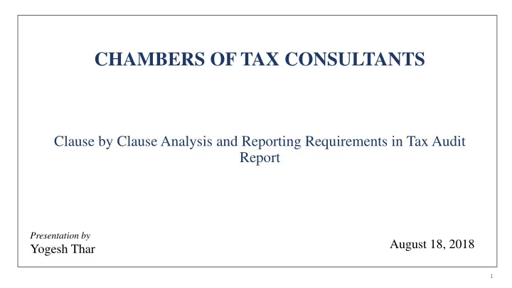 chambers of tax consultants