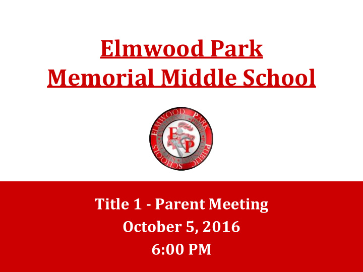 elmwood park memorial middle school