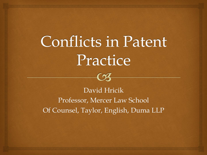 david hricik professor mercer law school of counsel