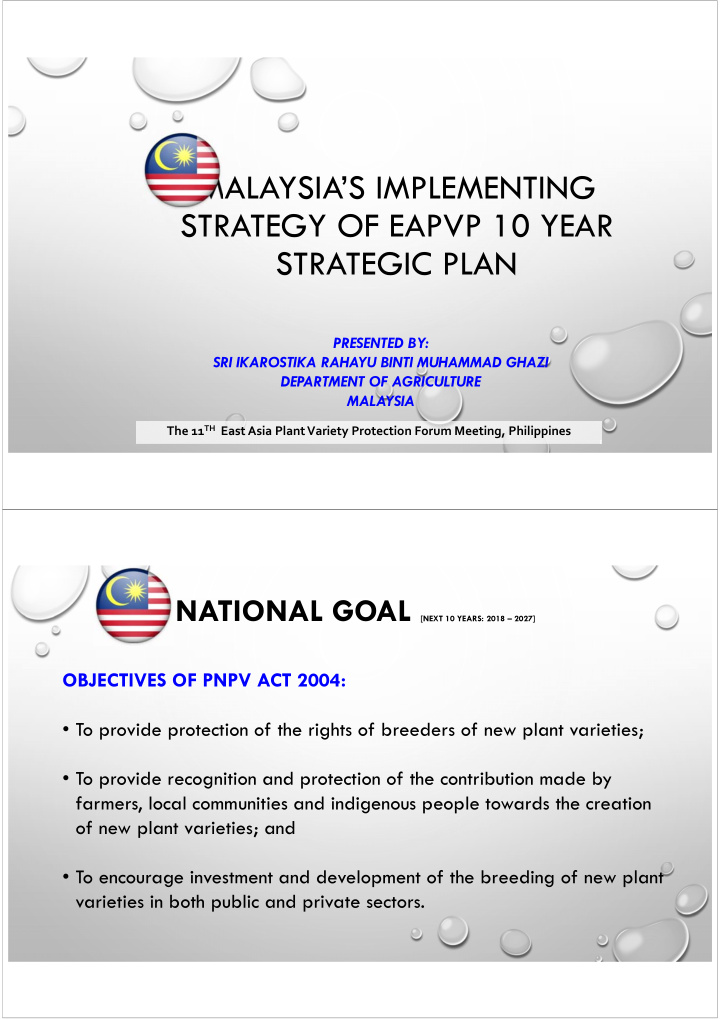 malaysia s implementing strategy of eapvp 10 year