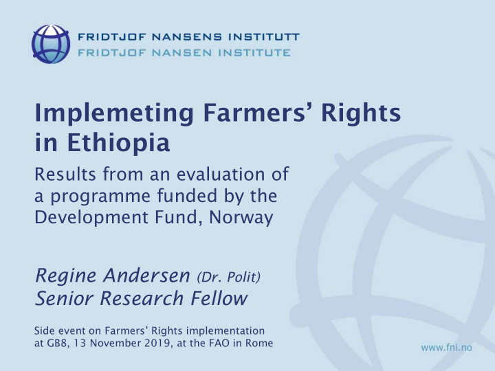 implemeting farmers rights in ethiopia