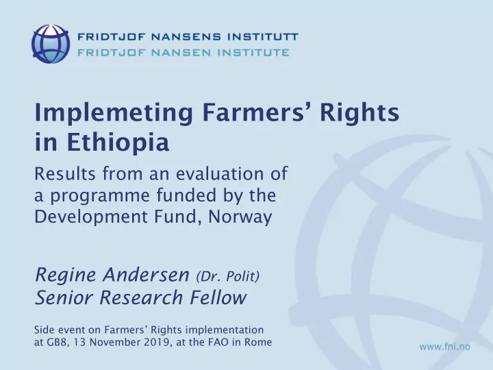 implemeting farmers rights in ethiopia