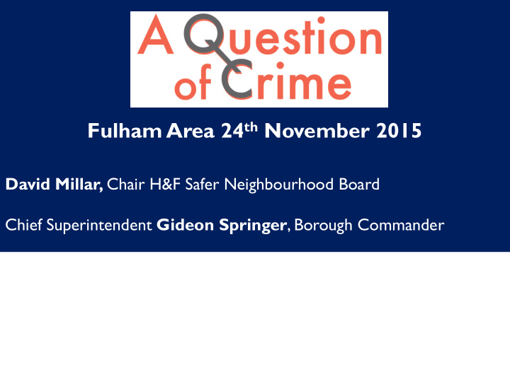 fulham area 24 th november 2015