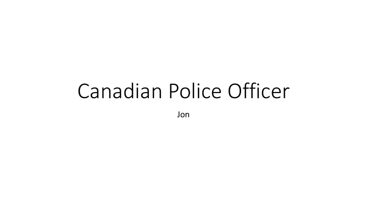 canadian police officer