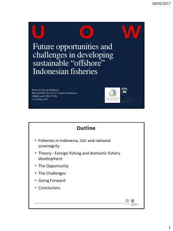 sustainable offshore  Indonesian fisheries  Professor Alistair McIlgorm ME and SDG Goal 14,