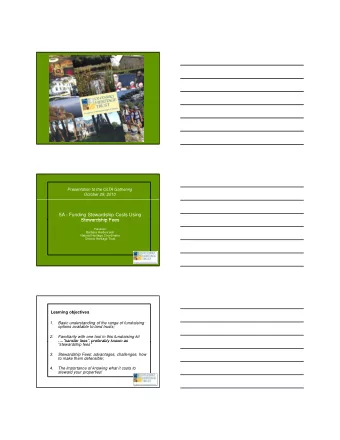 5A - Funding Stewardship Costs Using  Stewardship Fees  Stewardship Fees  Presenter:  Barbara